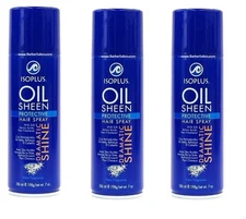 BL Isoplus Oil Sheen Hair Spray 7oz X 3 Packs