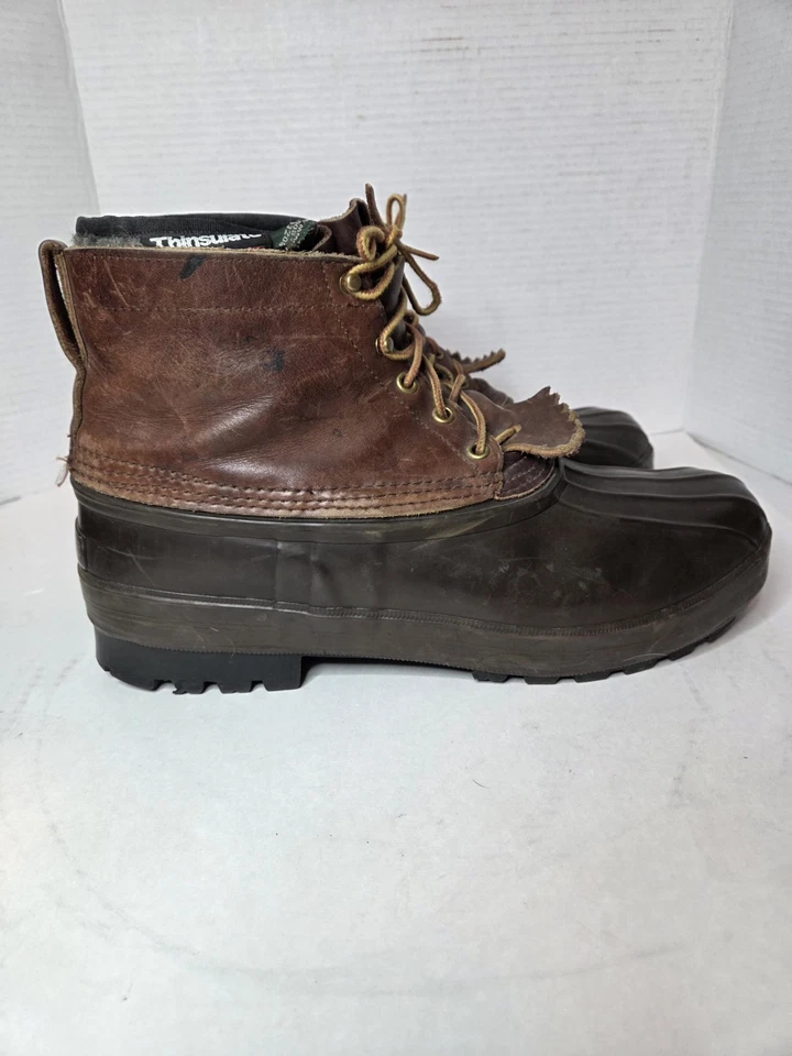 Paquete bajo de botas de nieve de cuero de goma Schnee's para hombre talla 13 Foto 3 de 4