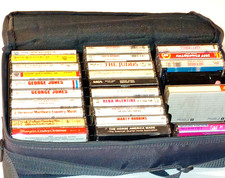 Country Music Cassette Tapes In Soft Storage Case: Hank JR, Reba, Cyrus, Brooks