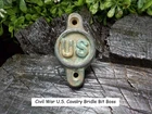 Old Rare Vintage Antique Civil War Relic Brass U.S. Cavalry Bridle Bit Boss