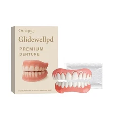 Glidewellpd Premium Silicone Denture Kit Veneers Dental Tooth Cover False Teeth