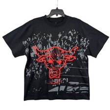 WWE The Rock Brahma Bull WWE T-Shirt Size M Black Graphic Streetwear Y2K Tee NWT