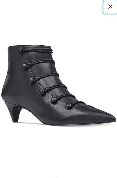 Women Nine West Ankle Boots Black Leather 37