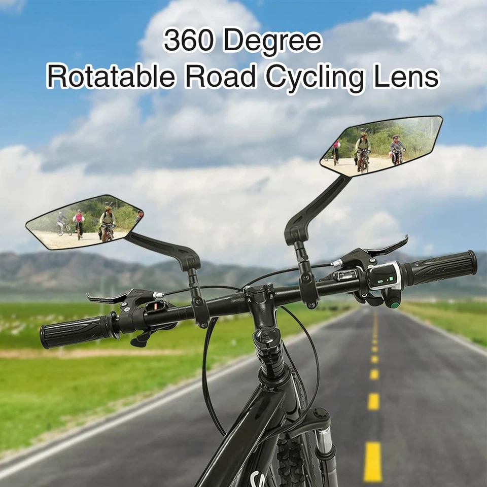 1 Pair Bike Rear View Mirror Reflector Adjustable Rotatable Handlebar Mirror - Image 4 of 4