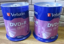(2) 100 VERBATIM 16X DVD+R Life Series Logo 4.7GB Media Disc Spindle (SEALED)