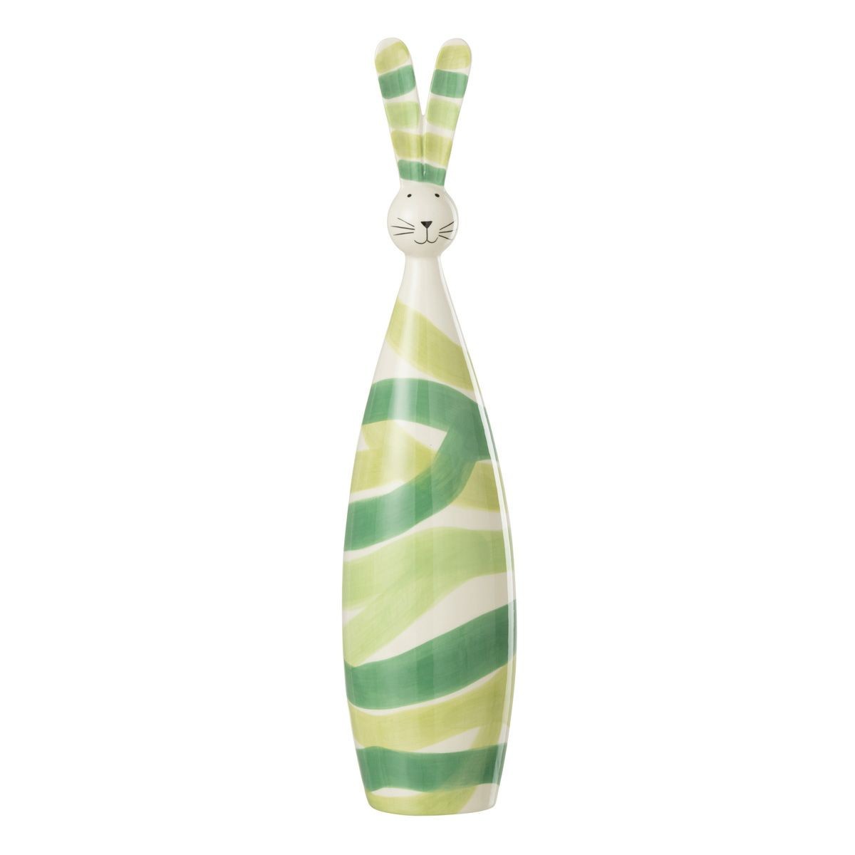 Statuette lapin dolomite verte 44cm objet déco design moderne Lignes