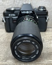 Vintage Minolta X-370s 35mm SLR Film Camera w/ Kalimar 80-200mm Lens - Untested