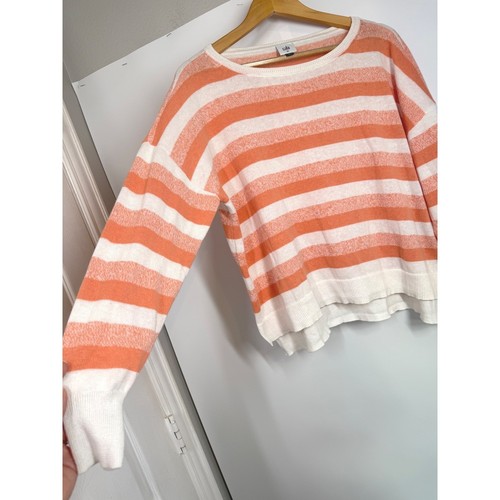 Maglione oversize Cabi a righe misto lino swish XS pullover corallo maglia top - Foto 4 di 11