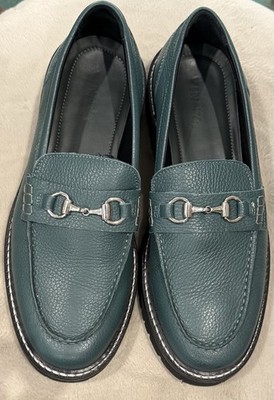 Vinny\'s Le Club Snaffle Bit Loafers basil green textured leather men SZ 42 US 9 Vinny main image 3