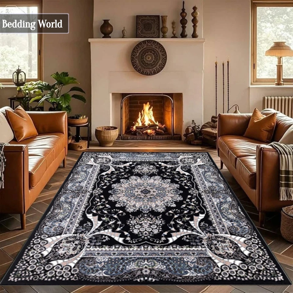 Luxury Non Slip Large Traditional Rugs Bedroom Living Room Rug Hallway Runner UK - Image 3 of 4