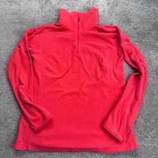 Columbia Quarter Zip Women's Medium Fleece Pullover Redish Pink