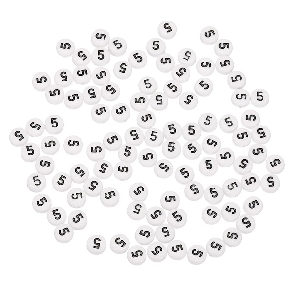 100X Acrylperlen 5, 4X7Mm Weiß, FüR Schmuck ArmbäNder Halsketten-image