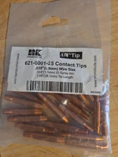 MK Products MIG Welding Contact 1/4" Tips 621-0001-25 .035 (0.9mm) Wire 25 Pack