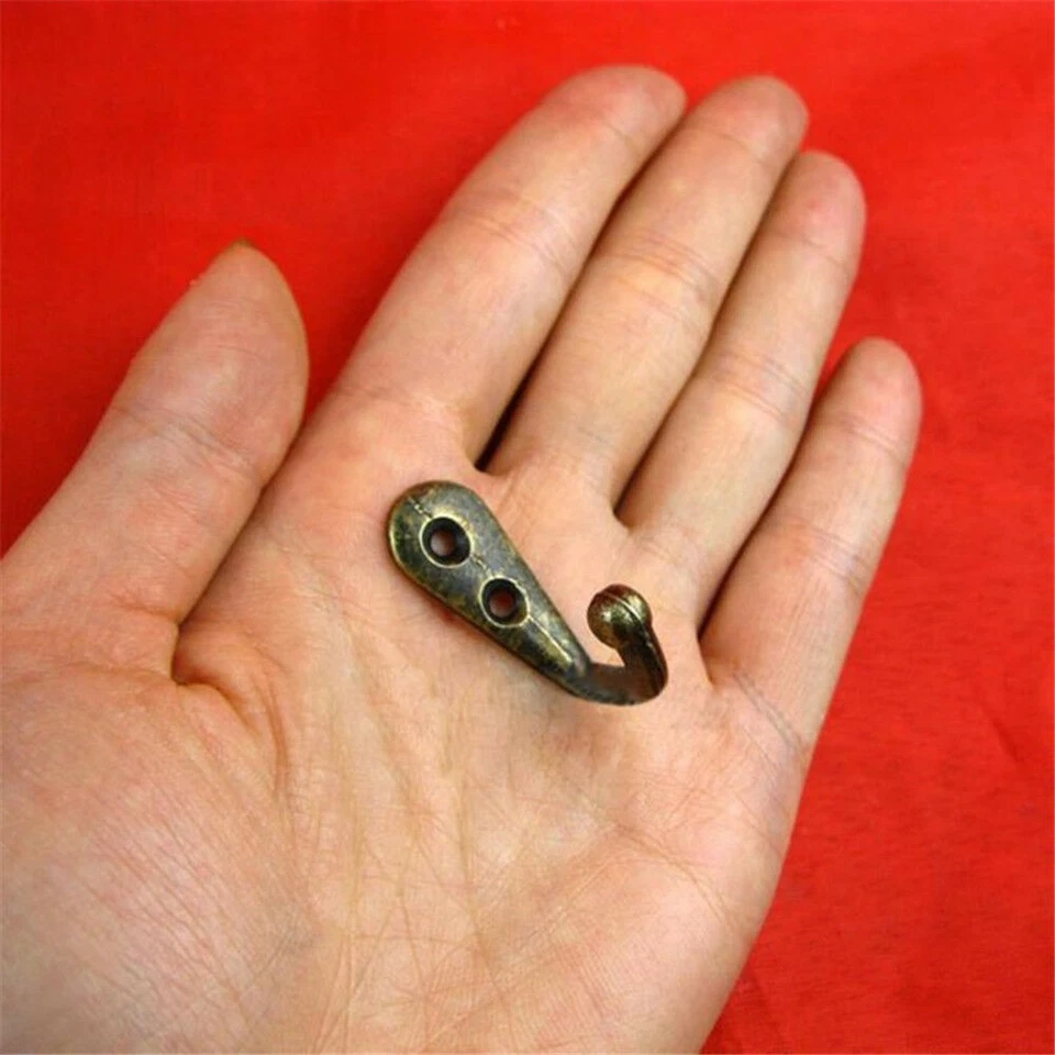 50Pcs Vintage Rustic Bronze Wall Coat Hooks Hat Hook Rack Hall Tree Restoration - Image 2 of 4