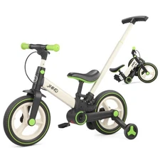JMMD Toddler Bike with Push Handle for Kids 18-60 Months, 6 in 1 Large, Green