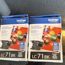 Brother LC71BK Genuine/Original Black Inkjet Ink Cartridge Lot of 2 MFC-J480DW