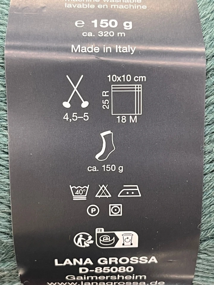 Lana Grossa Meilenweit 8-fach, Sockenwolle, SW/PA, 150g ca. 320m, uni/print - Bild 4 von 4