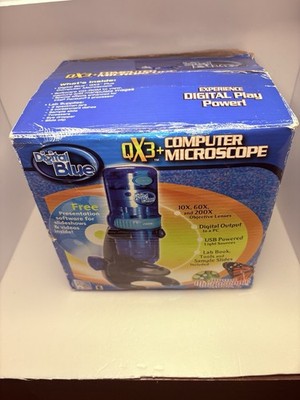 Digital Blue QX3 Computer Microscope USB Powered 10X 60X 200X Lab Book Slides