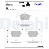 Delphi Bremsbelagsatz, Scheibenbremse LP978 FüR Audi Ford Seat Skoda VW