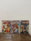 Lot of 3 Vintage Marvel Iron Man Comic Books Bronze Silver - Good