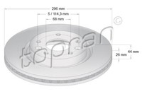 Topran 2X Bremsscheibe Vorne BelüFtet Ø296 Mm FüR Nissan Qashqai II J11 J11_