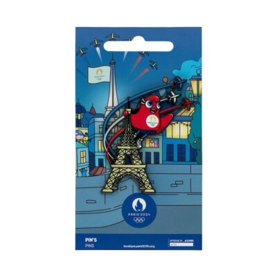 PIN'S JO PARIS 2024 @@@ jeux olympiques Anneaux Flamme Doré EUR 15,00