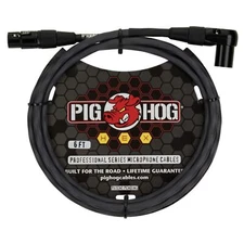 Pig Hog PHMH6GRR Hex Series 6-foot, Straight to Right Angle (M) XLR Cable,  Grey