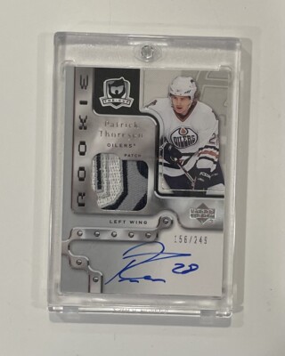 2006-07 UD The Cup Patrick Thoresen Rookie Sick 4 CLR Patch Auto RC /249 Oilers