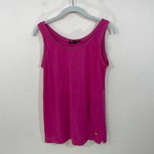 Loro Piana 100% Linen Top Women's Size 42 ( US 6)  Knit Sleeveless Hot Pink Tank