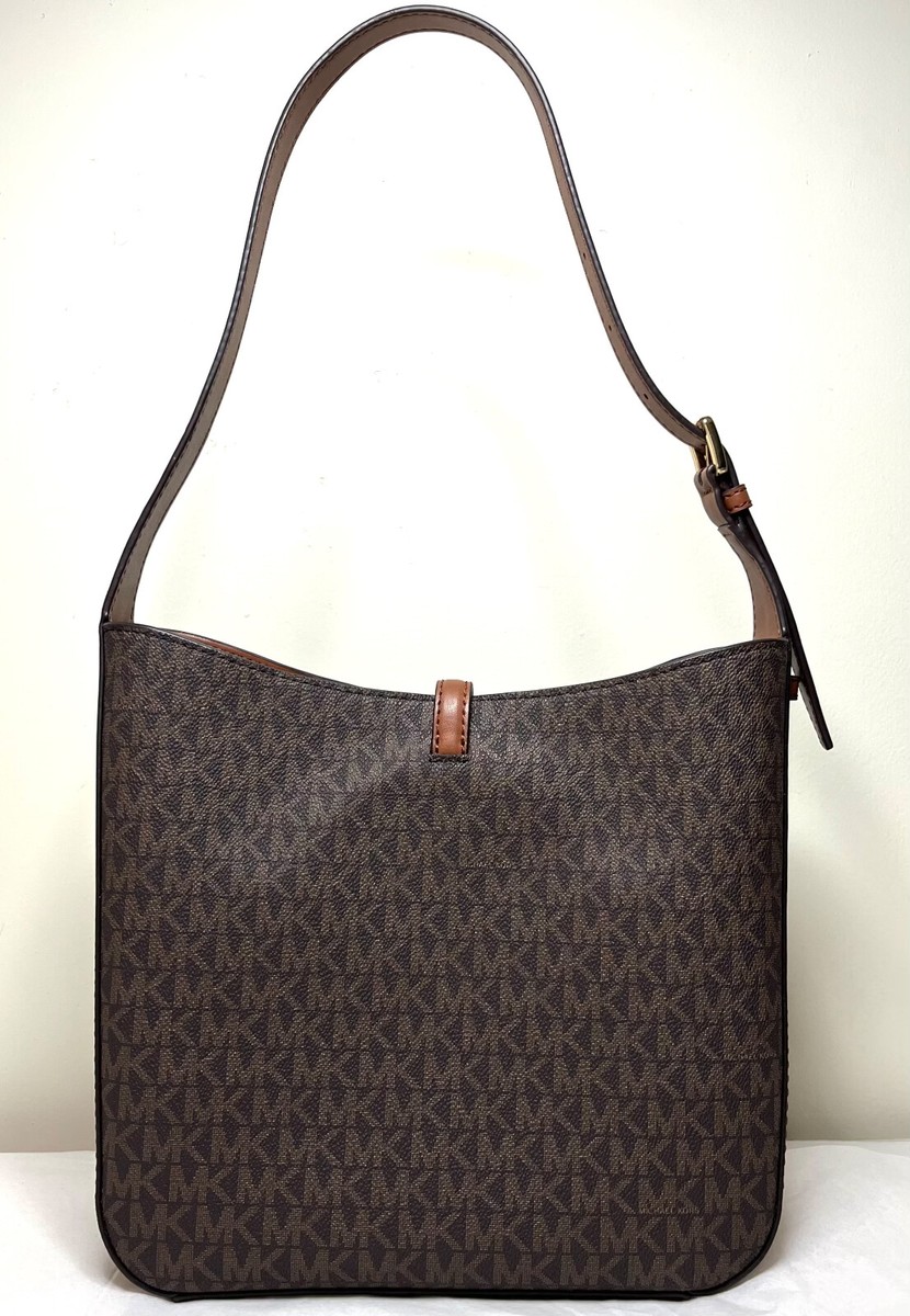 Michael Kors Lyra Small Bucket Brown Mk PVC Leather Shoulder Bag