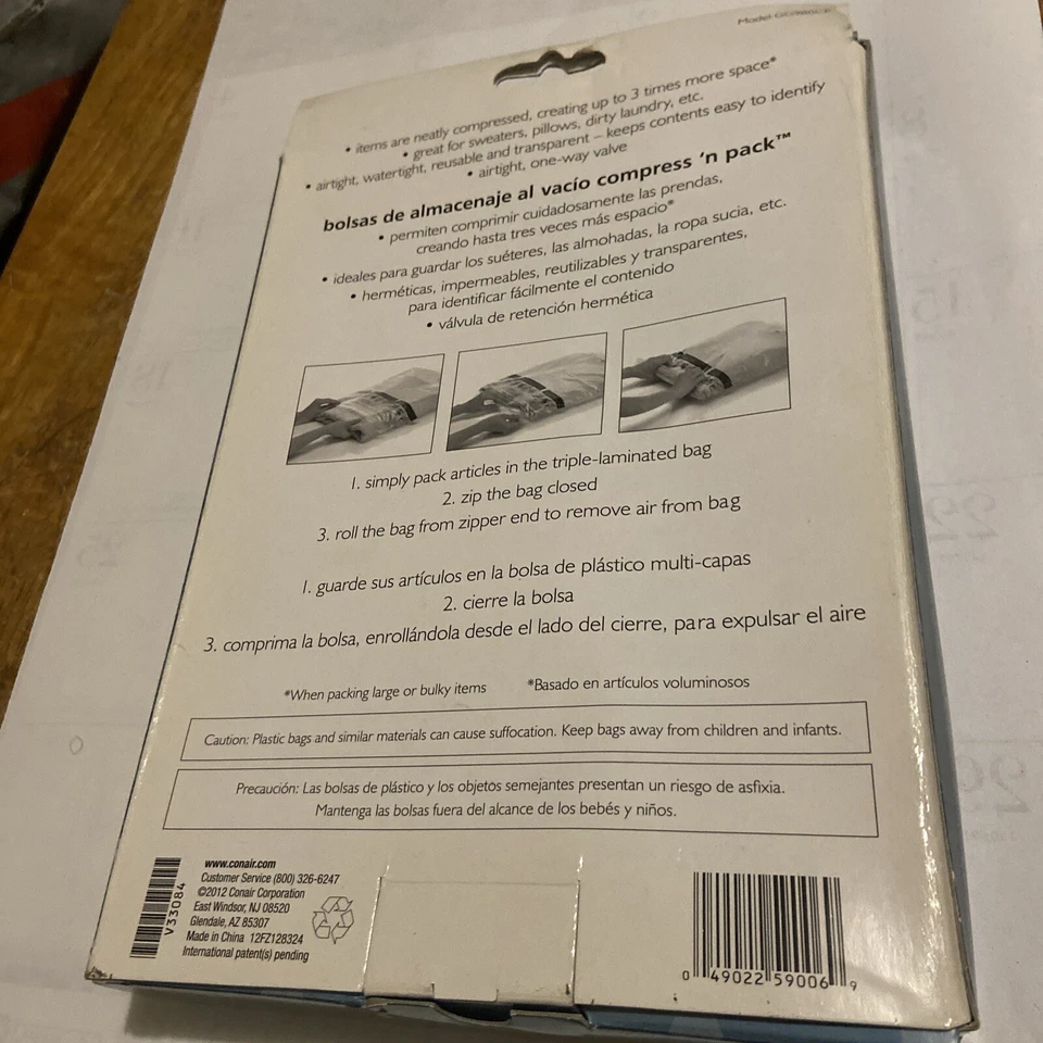 GoGlobal Compress N Pack Ahorro de Espacio (4) Pack Set Valor-2 Bolsas Grandes 2 Medianas B Foto 4 de 4