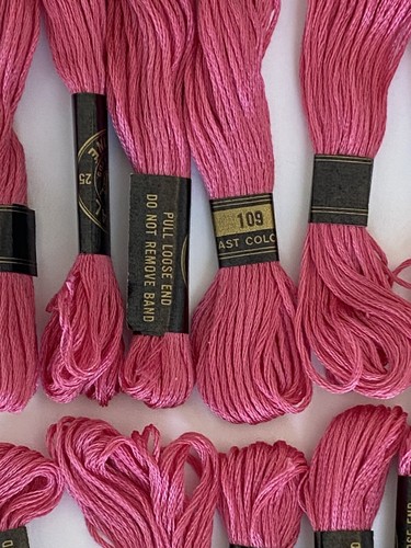 Vintage Royal Mouline Pink 6 Strand Floss Lot of 26 #109 Embroidery - Picture 4 of 4