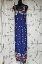 Blue Vanilla Maxi Dress, Medium, Blue  Daisy Floral Summer Festival 