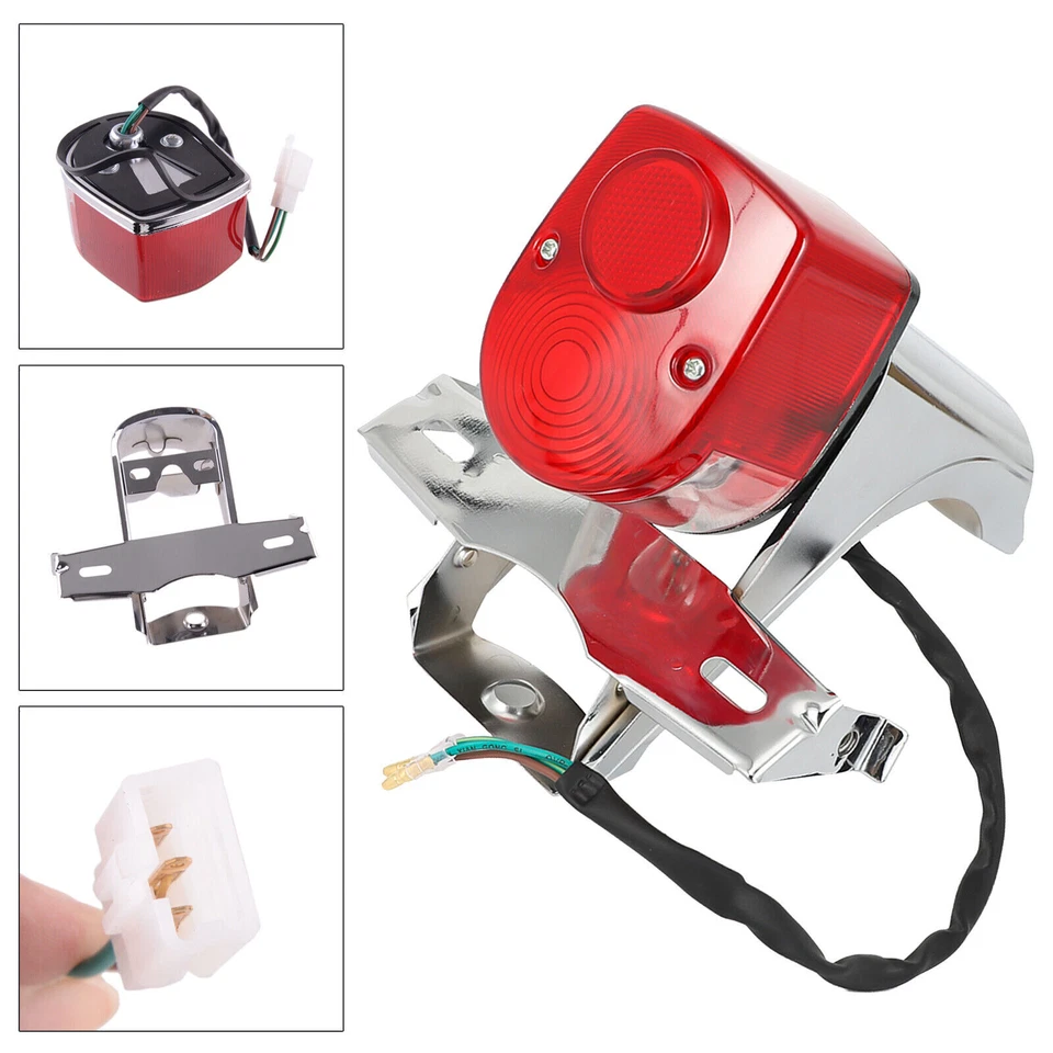 Rear Brake Tail Light w/ Bracket Set For Honda ST70 DAX ST50 ST90 CT50 CT70 - Image 3 of 4