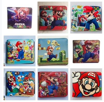 The Super Mario Bros PU leather Wallet short Bi-fold ID card Holder coin Purse