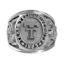 Texas Tech University Ring 925 Sterling Silver Class Ring Double T Men’s College