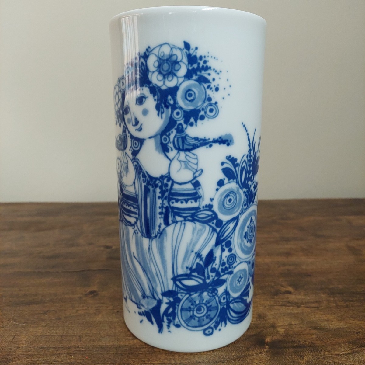Rosenthal × Bjorn Wiinblad 花瓶 Vintage Rosenthal Studio Line Bjorn Wiinblad White Blue Germany