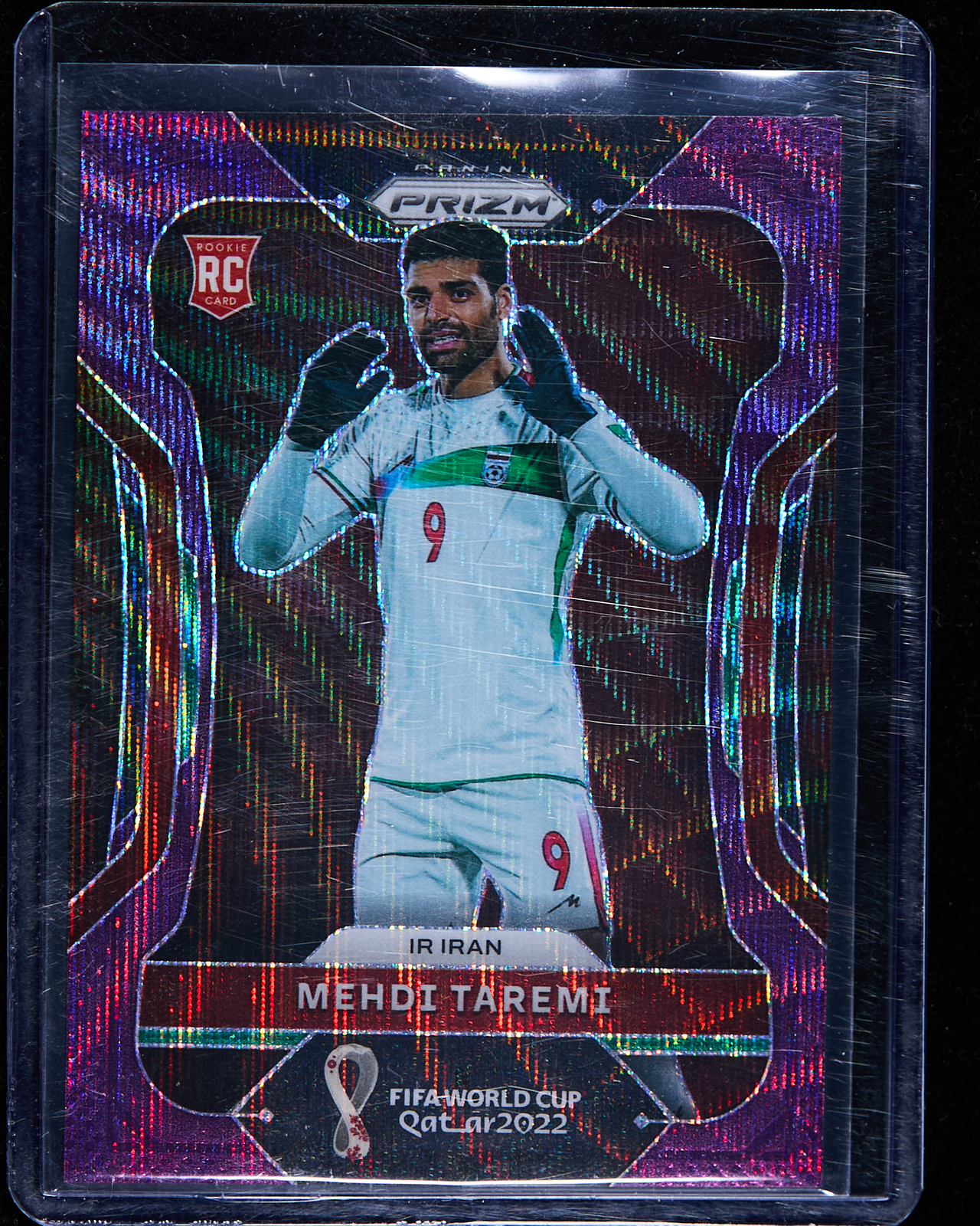 Mehdi Taremi 2022 Panini Prizm FIFA World Cup Qatar Purple Wave RC 36/99