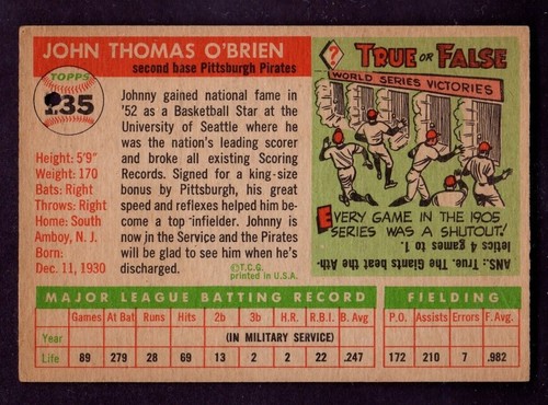 1955 Topps Baseballkarten verschiedene #s Auswahl 1 Sie wollen sehr schön aber Locher - Bild 93 von 113