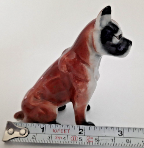 Ancienne figurine boxer en porcelaine chien - 3,25 en haut - Photo 9/9