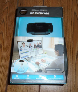 Slide 720P HD Webcam w/ Microphone Computer Camera
