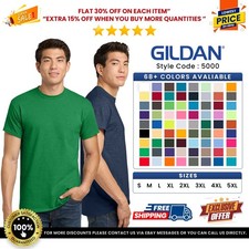 Gildan Mens 5000 Unisex Heavy Cotton Tshirt Plain Blank Stylish Casual T-Shirt