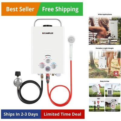 #ad Portable Propane 1.58 GPM Tankless Gas On Demand Water Heater White $291.52