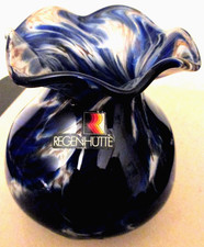 REGENHÜTTE Studio Glas Vase Designer Erwin Gaschler Unikat signiert 1995, 12,3cm