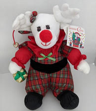 Vintage 15" Christmas Reindeer Holiday Parachute Plush Santa Claus