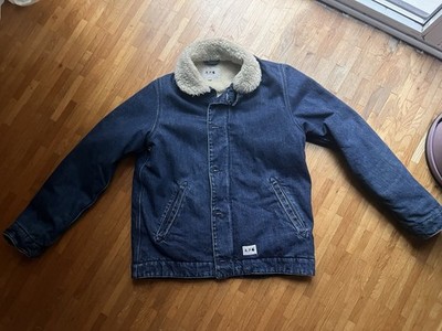Carhartt x APC Bristol Jacket denim Jacke mit Teddyfleece, Größe S