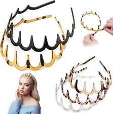 5 Pcs Non Slip Comb Headband with Teeth for Women Zig Zag Headbands Classic