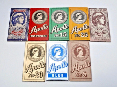 APOLLO RASIERKLINGEN Set Solingen Vintage Selection lot 8 pc Safety Razor BLADES