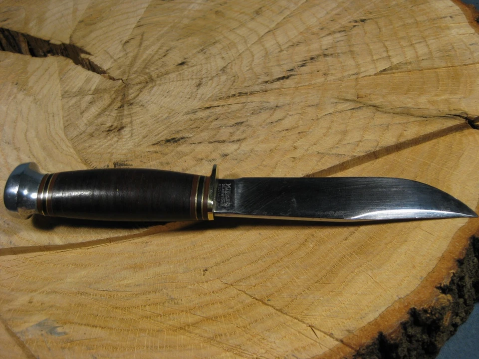 Bonita mezcla Gladstone vintage de mármol. Cuchillo de caza hoja de 5" acabado espejo Foto 4 de 4