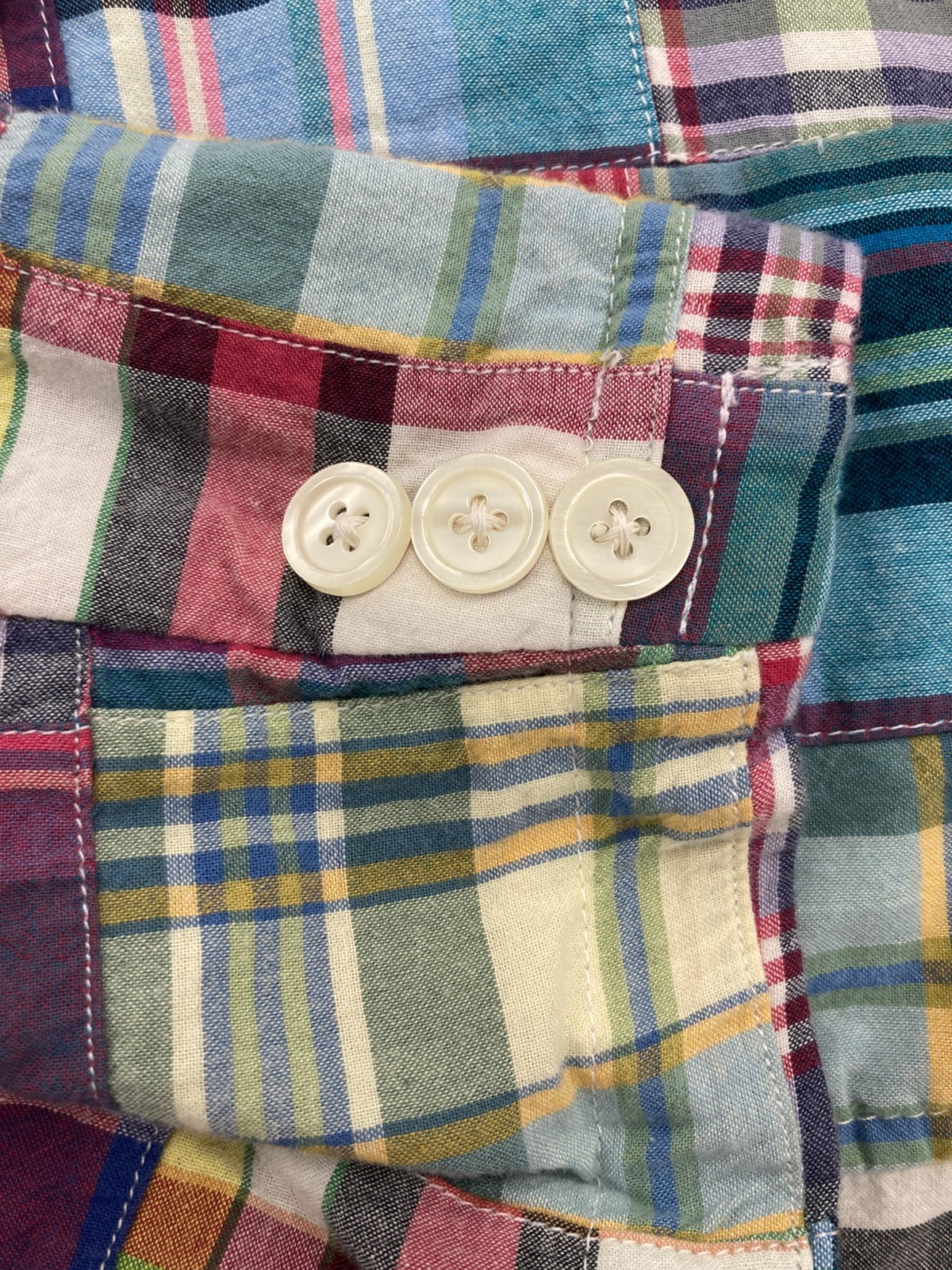 Daniel Cremieux Madras Plaid Patchwork  Cotton Ja… - image 11